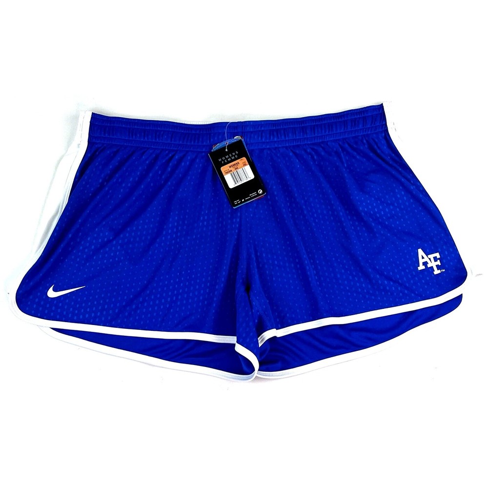 New Air Force Falcons Nike Dri Fit Athletic Running Shorts Womens 2XL Blue White